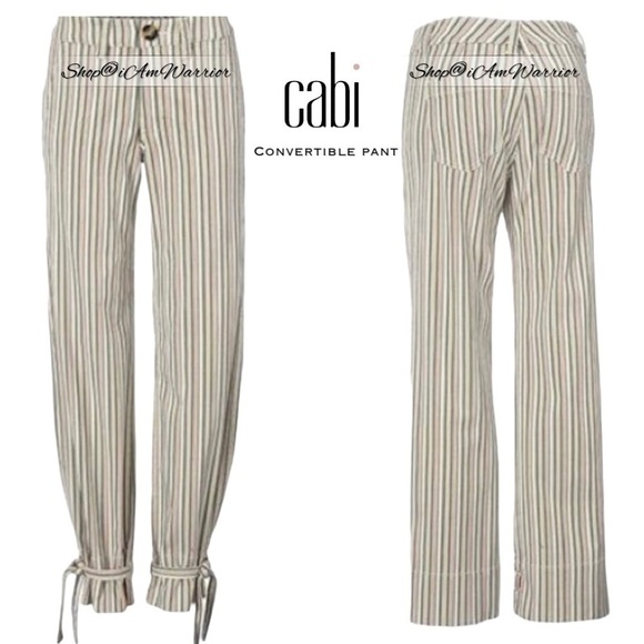 CAbi NWT sage multi- stripe convertible tie strap pants *shop@iamwarrior - Picture 4 of 15